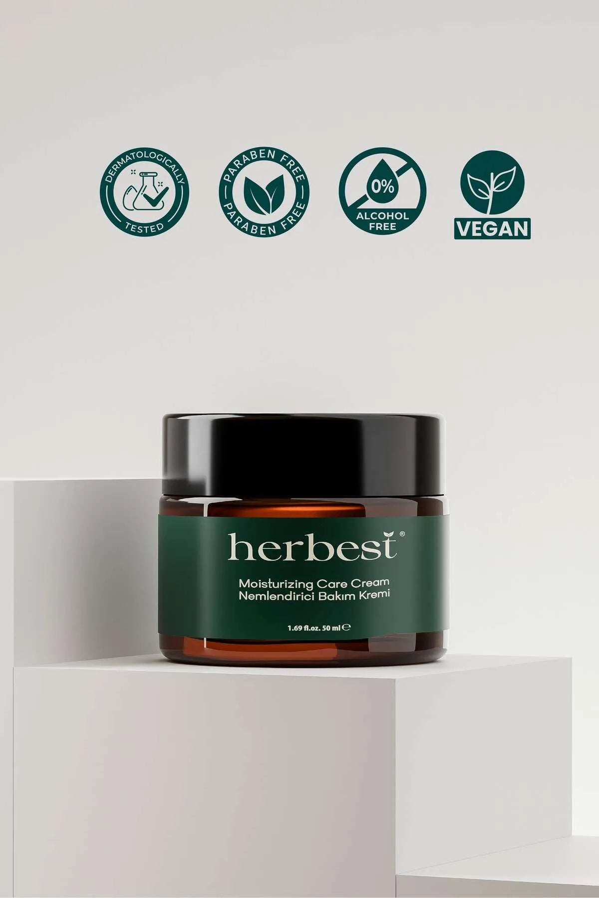 Herbest Nemlendirici Krem 50 ml. ( Nemlendirici Bakım Kremi / Moisturizing Care Cream ) Vegan