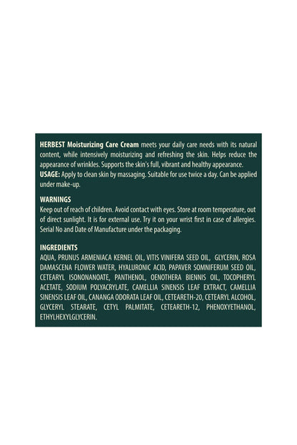 Herbest Nemlendirici Krem 50 ml. ( Nemlendirici Bakım Kremi / Moisturizing Care Cream ) Vegan